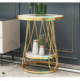 Desk Coffee Table,  Mdf Top Metal Round Side Table Balcony Leisure Reception Table | MST-0237