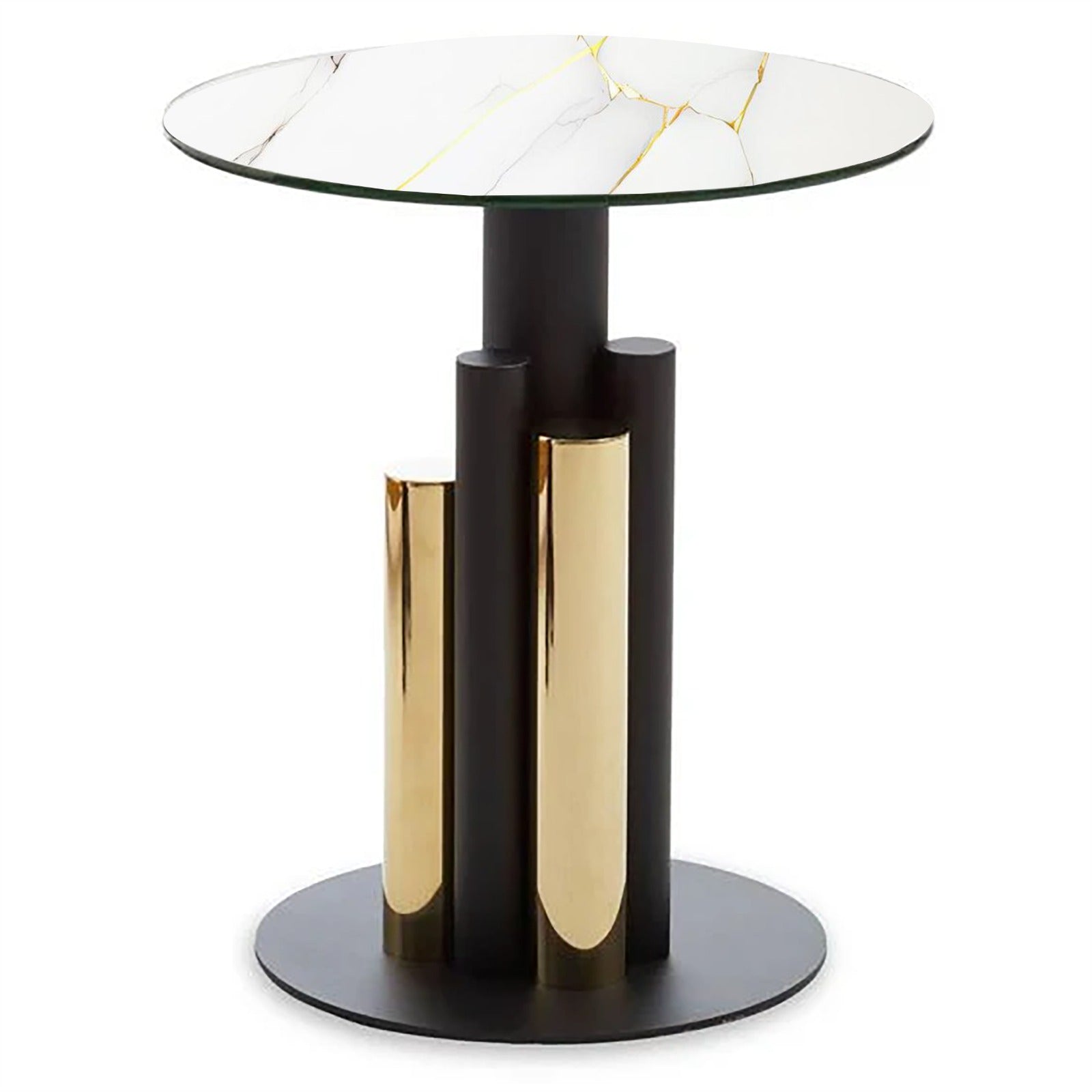 Luxury  Black & Gold Base Side Table | MST-0447