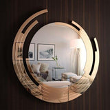 Venetian Design Eclipse Rose Gold Wall Mirror  23 Inches Diameter