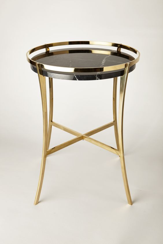 Round Metal Patio End Side Table, Small Accent Anti-Rust Sofa Table | MST-0396