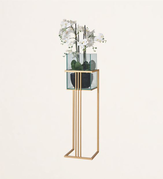 Floreira Londres Metal Plant Stand With Acrylic Pot | MSPS-0126