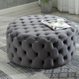 Upholstered Vinyl Ottoman