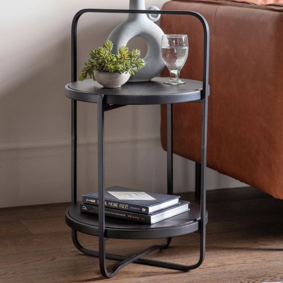 Ghedi Olona Side Table in Black | MST-0283