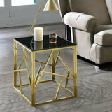 Modern & Stylish  End Table with Geometric Metal Frame, Accent Table  | MST-0334