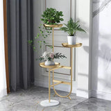 3-Tier Tall Metal Plant Stand Chic Unique Shaped Planter in Gold | MSPS-0103