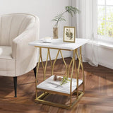 Tribesigns End Table, 2-Tier Square Side Table  | MST-0170