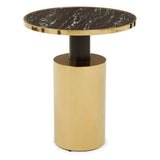 Luxury Side Table With Black & Gold Metal Base Crom Finish  | MST-0432