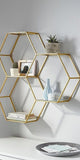 Gold and Glass Honeycomb Wall Shelf