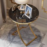 side table Marble Side Table, Gold Stainless Steel Coffee Table  |  MST-0114