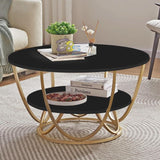 Round Gold Coffee Table,2 Tier Coffee Table I