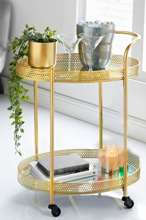 Tea/Coffee Trolley With Glass Top