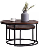 Bronx Oak Effect Round Coffee Nest of Tables | MST-0384