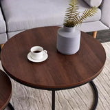 Bronx Oak Effect Round Coffee Nest of Tables | MST-0384