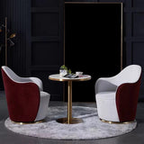 Modern Accent Armchair Round Shape Chair With Gold Paint Table | WSC-0179