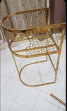 Stainless Steel with Gold Plated 2.Chairs With Round Table |  WSC-0180