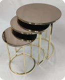 Black & Gold Nesting Table Set | MST-0136