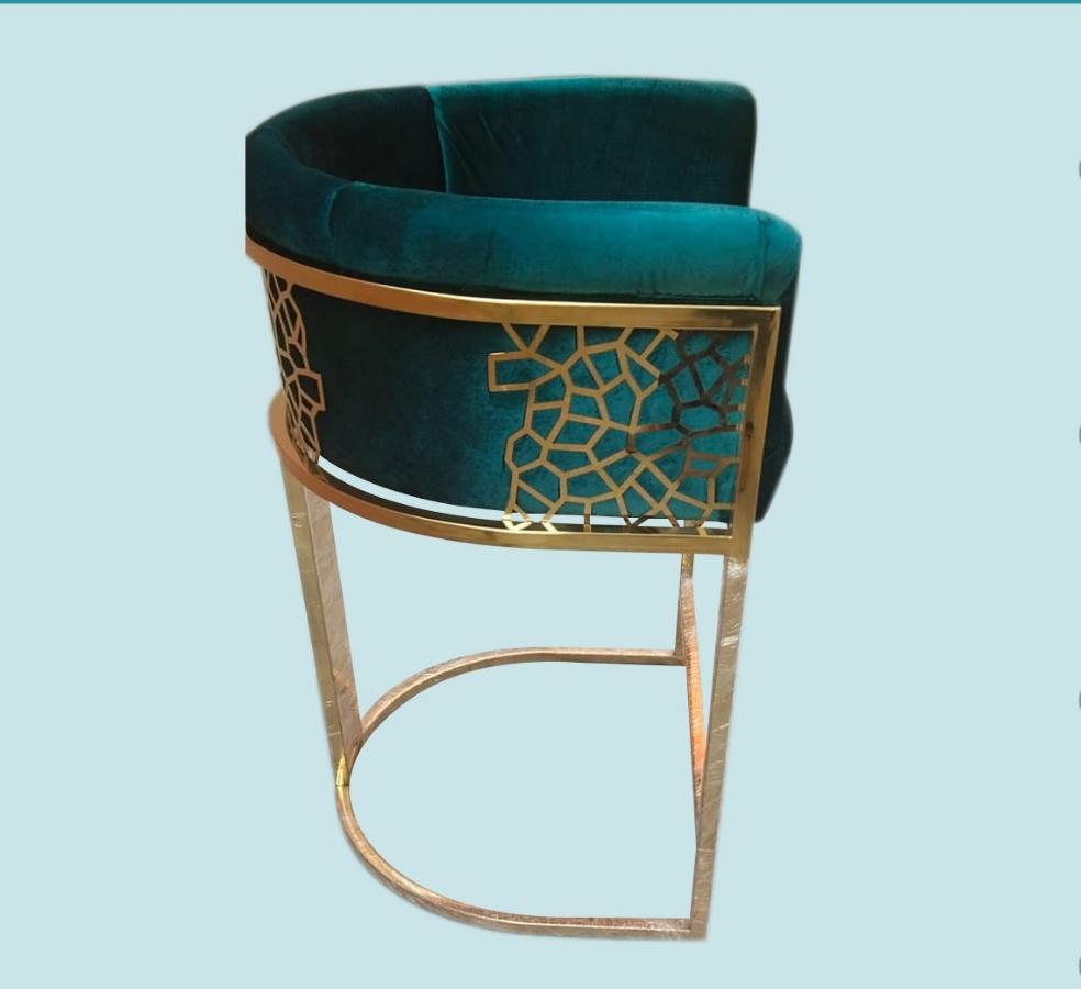 Stainless Steel with Gold Plated 2.Chairs With Round Table |  WSC-0180