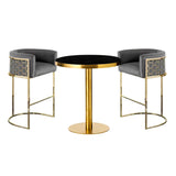 Modern Honeycomb Metal Frame Upholstered Bar Stool  |  WSC-0182