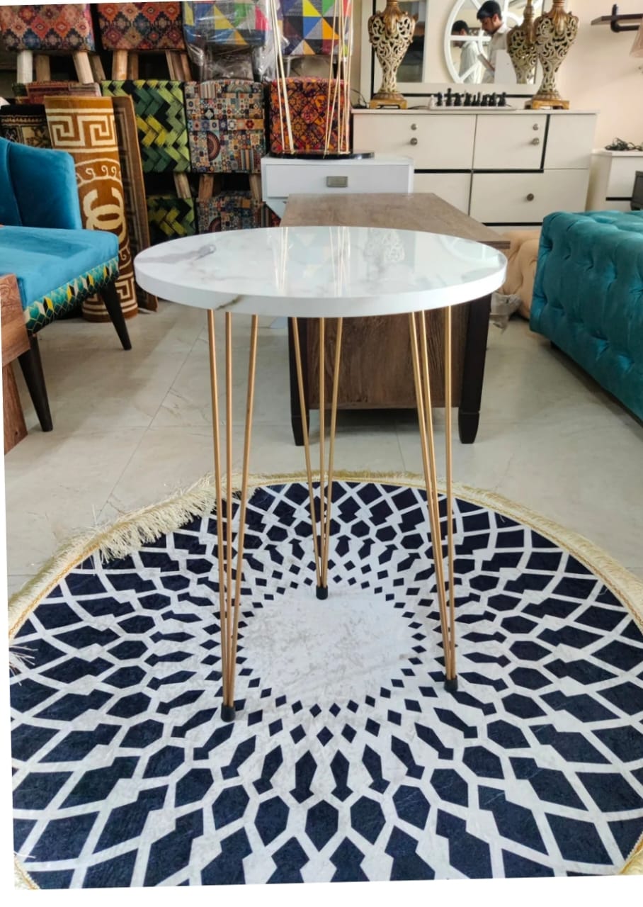 Round Side Table White Restaurant Small Coffee Table | MST-0321