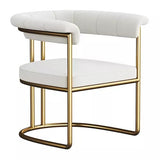 Winfield Sofa Chair /Dining Side Chair Velvet Upholstery Shelter Arms Golden Metal U Shaped  | WSC-0151