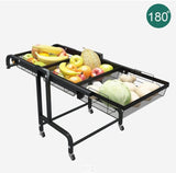 3-Layer Kitchen Storage Trolly Rolling Utility Cart Slide Vegetable Basket