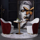 Modern Accent Armchair Round Shape Chair With Gold Paint Table | WSC-0179