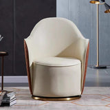 Modern Accent Armchair Round Shape Chair With Gold Paint Table | WSC-0179