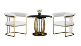 Luxury Style 2.Chairs & Round Table with Mdf Top 3.P Set | MSDT-0108