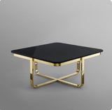 Latrice Black/Gold Coffee Table High Gloss Lacquer Finish Top  | MST-0372