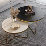 Modren Round Nesting Coffee Accent Table Living Room  |  MST-0367