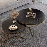 Modren Round Nesting Coffee Accent Table Living Room  |  MST-0367