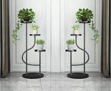 GANE Standing Shelf Units Plant Flower Stand Metal,Shelf Freestanding,for Any Room(Black)