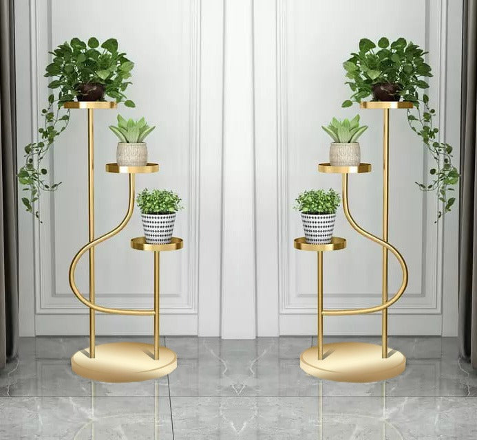 GANE Standing Shelf Units Plant Flower Stand Metal,Shelf Freestanding,for Any Room(Black)