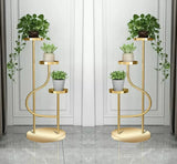 GANE Standing Shelf Units Plant Flower Stand Metal,Shelf Freestanding,for Any Room(Black)