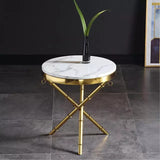 Golden Finish Sofa Side / Coffee Table  |   MST-0156