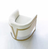 Collection Modern | Contemporary Upholstered Velvet Barrel Accent One Seater Chair with Gold Base | WSC-0172