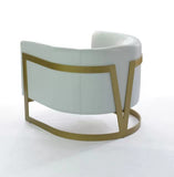 Collection Modern | Contemporary Upholstered Velvet Barrel Accent One Seater Chair with Gold Base | WSC-0172