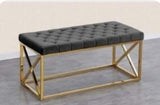 Wrought Iron Upholstered Bench,Linen Tufting Shoe Bench Sofa Stool Bed  | WSC-0149