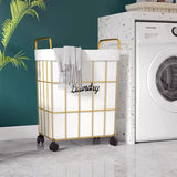 Laundry Basket with Lid and Handle, Laundry Basket Sorter with Rolling Wheels, Durable, Dirty Clothes Bag