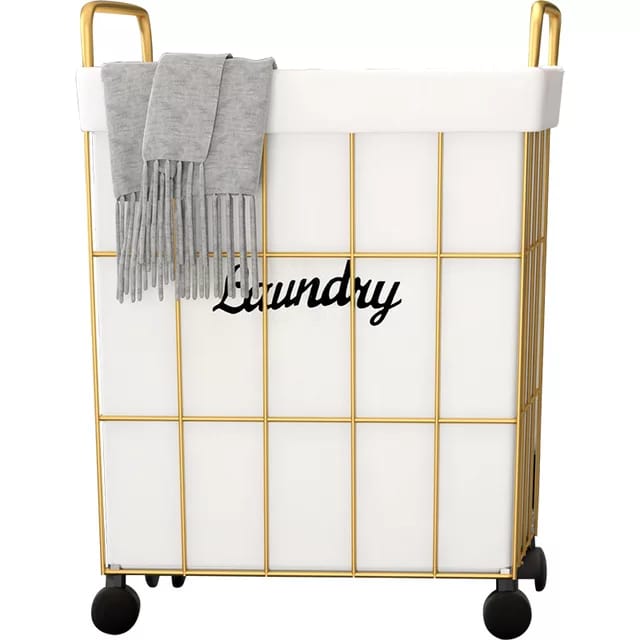 Laundry Basket with Lid and Handle, Laundry Basket Sorter with Rolling Wheels, Durable, Dirty Clothes Bag