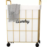 Laundry Basket with Lid and Handle, Laundry Basket Sorter with Rolling Wheels, Durable, Dirty Clothes Bag