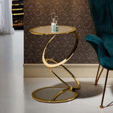 Elegant Metal Side Table Golden, Compact Corner Table  | MST-0130