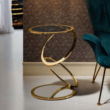 Elegant Metal Side Table Golden, Compact Corner Table  | MST-0130