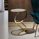 Elegant Metal Side Table Golden, Compact Corner Table  | MST-0130