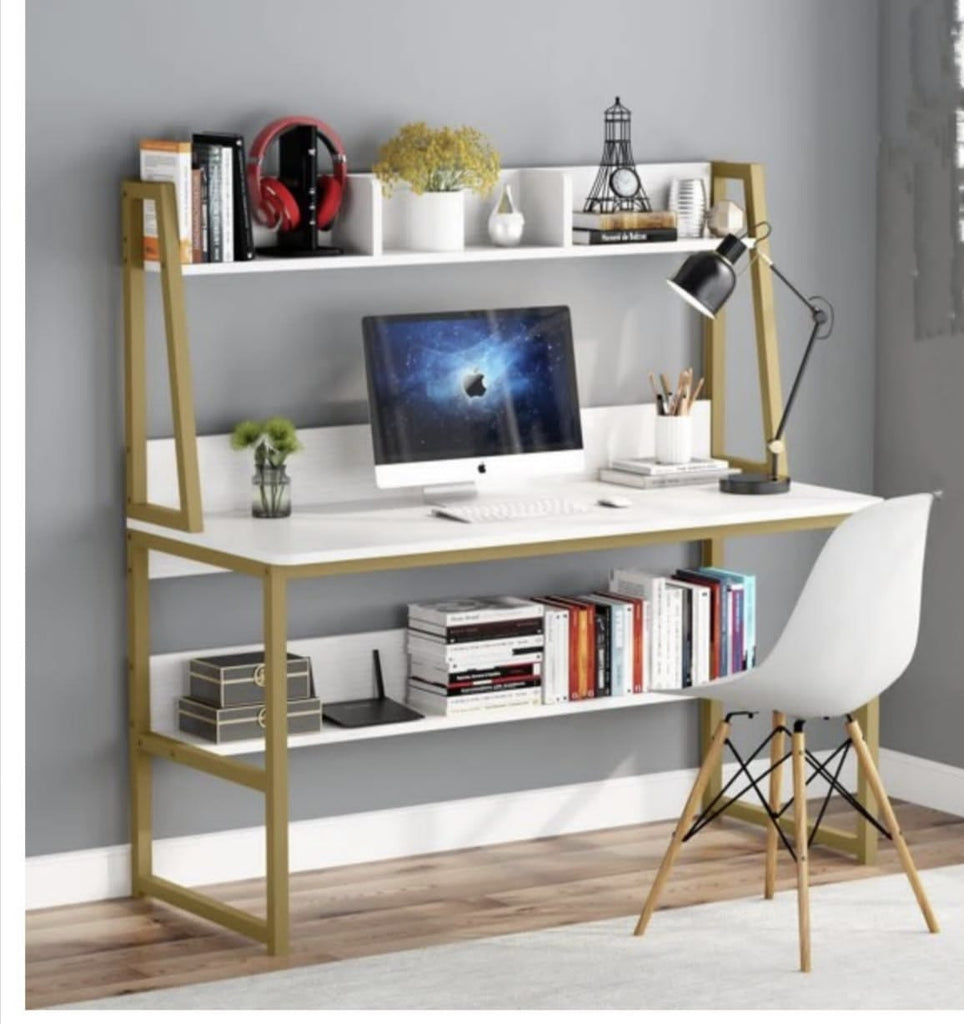 Tribesigns Computer Desk with Hutch, 47 inches Home Office Desk with   | MSM-0110