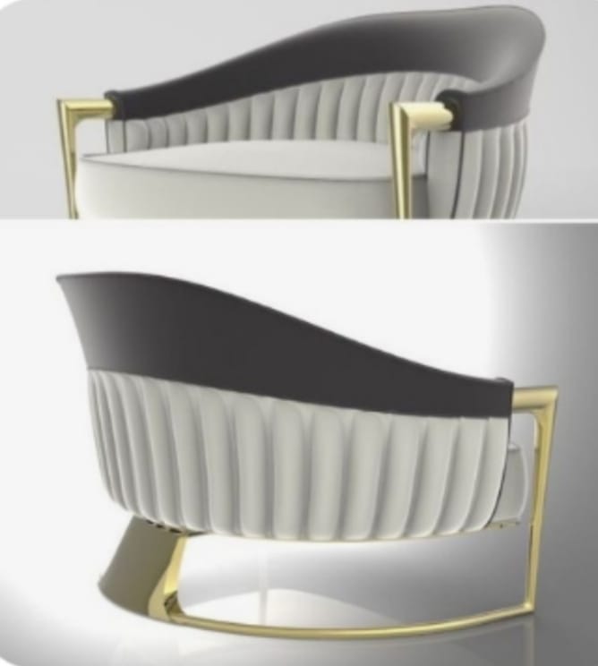 Armchair with Imported Velvet Fabric |  WSC-0183