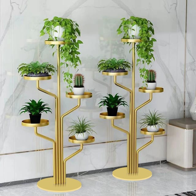 Corner Plant Stands Pair With Planters Pot For Living Room Wrought Iron Flower Stand   |MSPS-0118