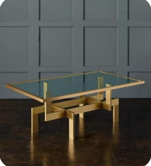 French Coffee Table With Glass Top | MST-0107