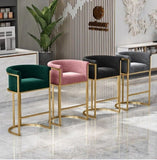 Modern Velvet Coffee Chair With Mdf Top Dining Table (3.Piece Set) | MSDT-0123