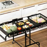 3-Layer Kitchen Storage Trolly Rolling Utility Cart Slide Vegetable Basket